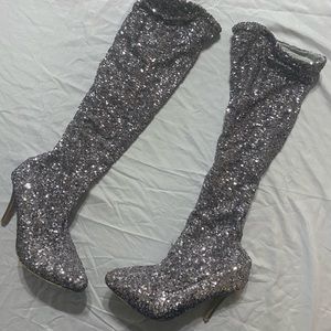 Steve Madden Sequins thigh high boots